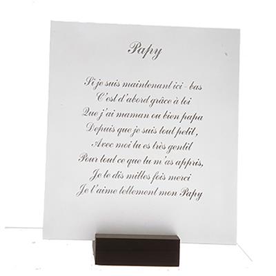 POEME SUR FEUILLE EN VERRE Papy