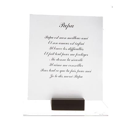 Poeme Sur Feuille En Verre Papa Labis Import Export